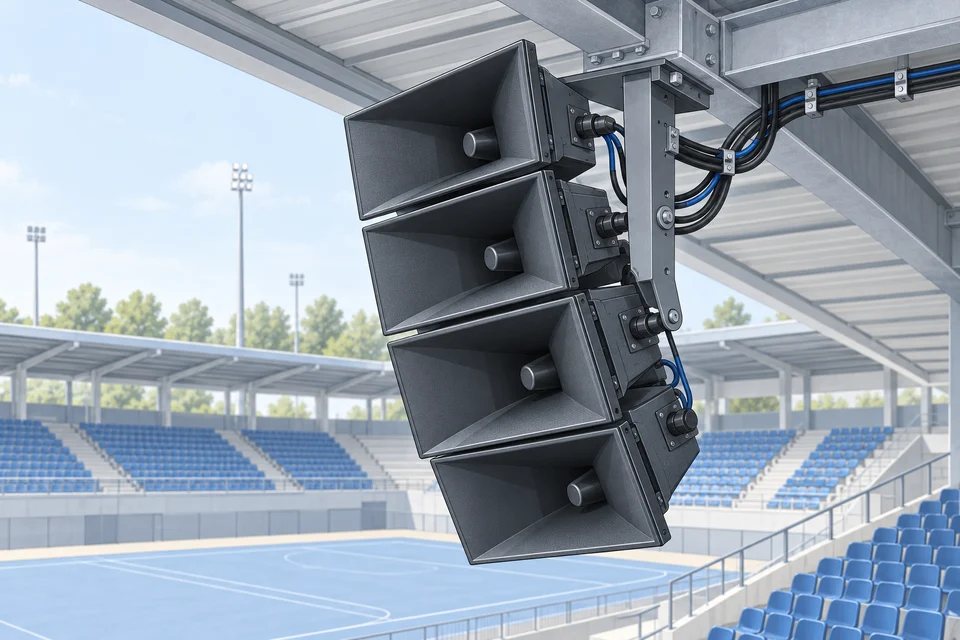 Illustration: Sporthallen- und Stadionbeschallung