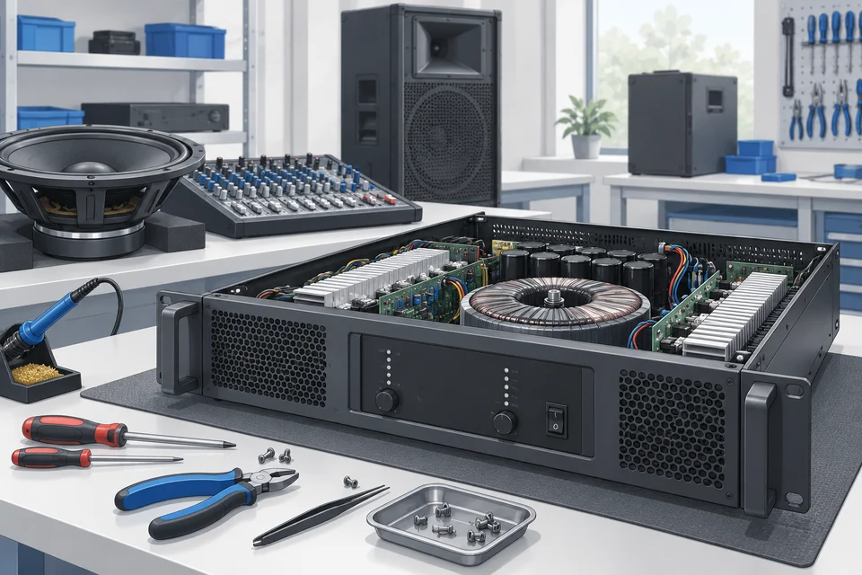 Illustration: Dynacord und Electro-Voice · Reparatur nach Modellprüfung