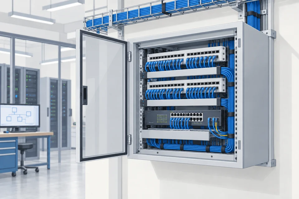 Illustration zum Thema Datennetze und strukturierte Verkabelung