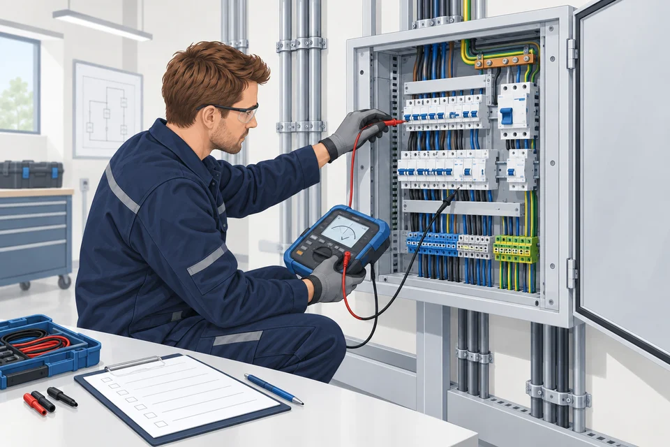 Illustration: Erstprüfung elektrischer Installationen und Anlagen