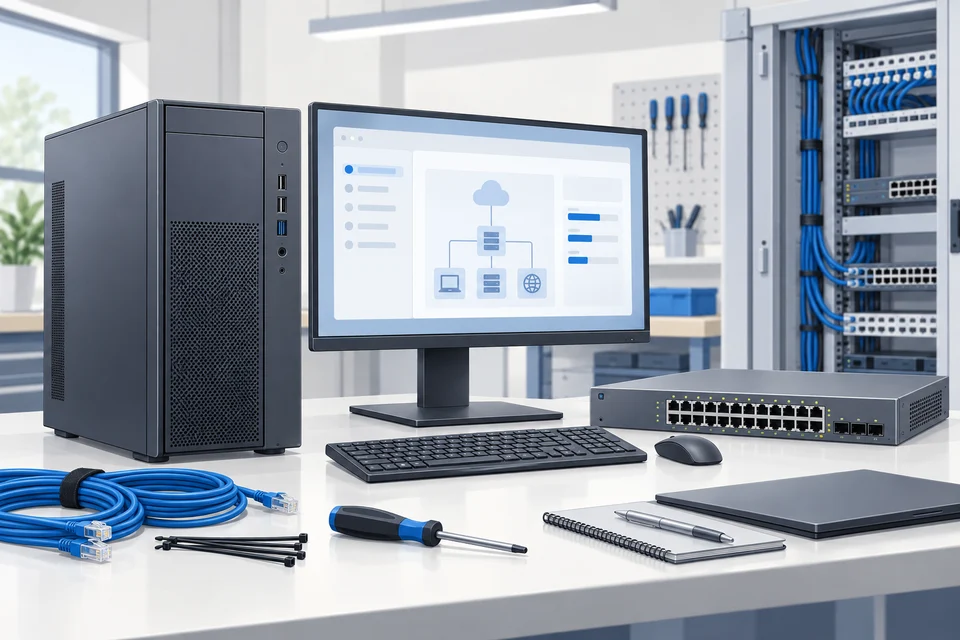 Illustration: Lieferung von Hardware und Software