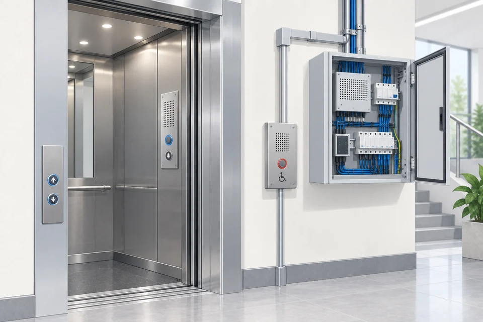 Illustration: Aufzugsnotruf und weitere Notrufsysteme