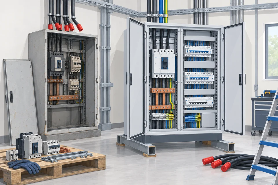 Illustration: Austausch von Schaltanlagen bis 630 Ampere